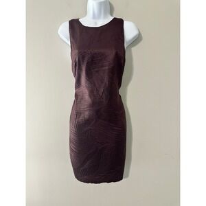 Ali Ro Women Dress‎ Size 6 Plum Textured Sheath Sleeveless Knee Length